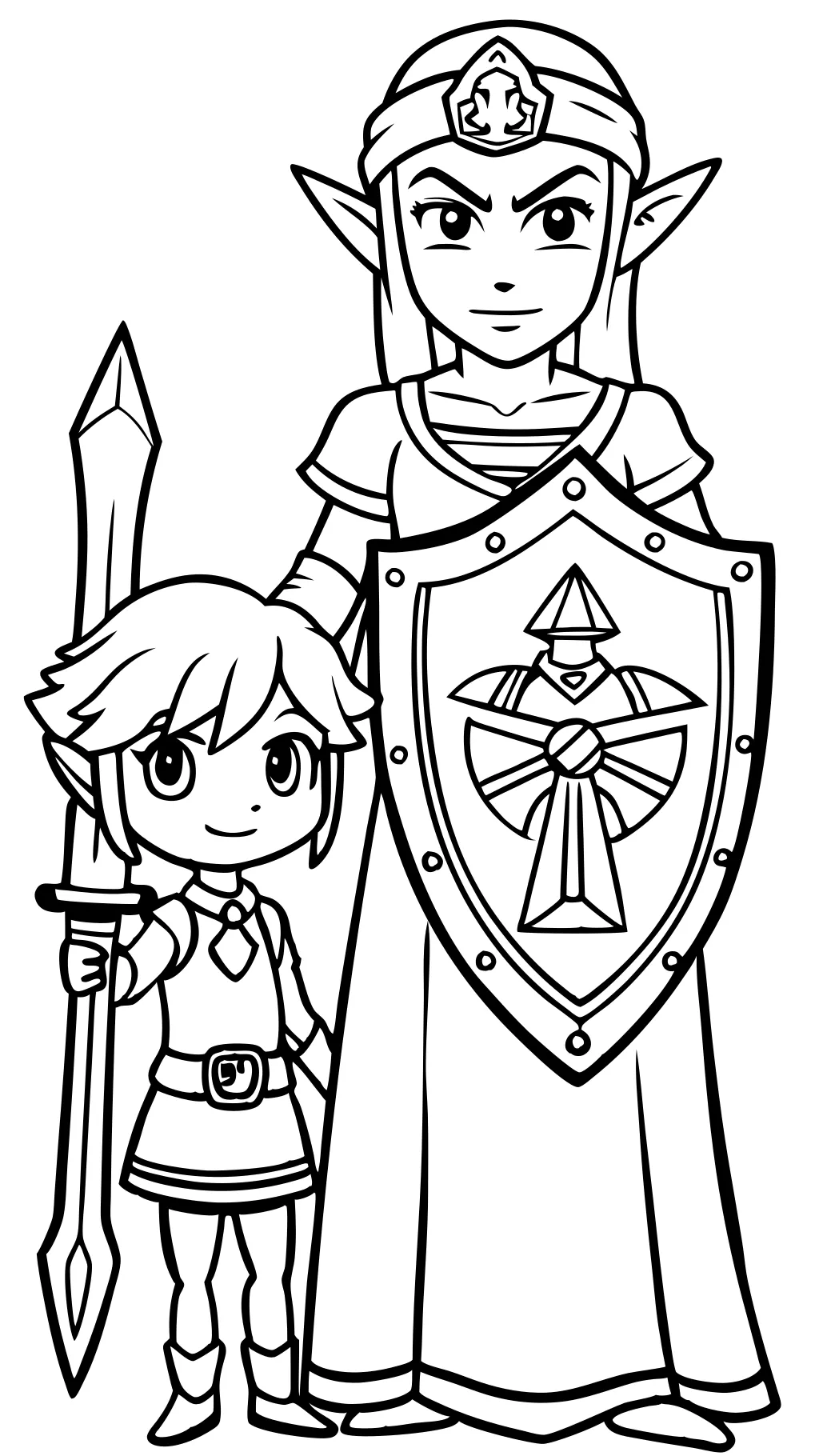 zelda and link coloring pages